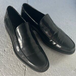 Kenneth Cole SZ 7.5 Men's New Leaf Black Leather Loafer Dress Office Old Money